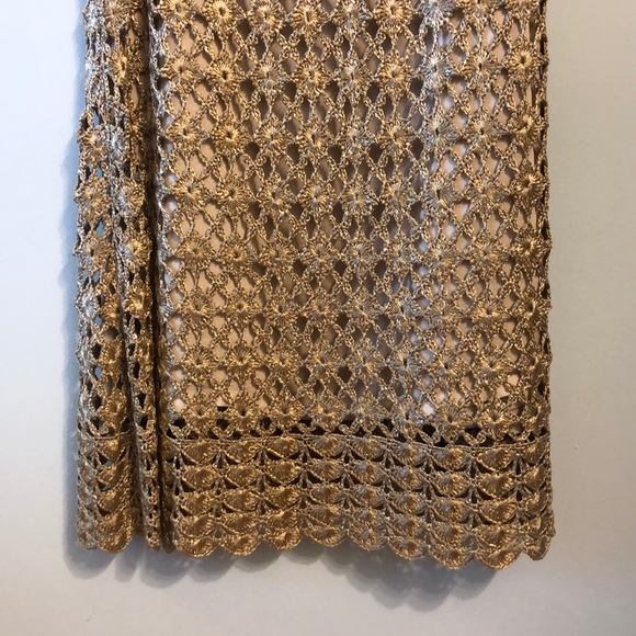 Diane Von Furstenberg Gold Crochet Dress - Picture 6 of 7